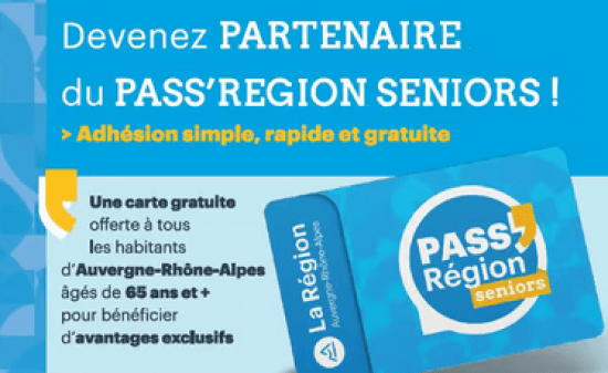 visuel du flyer pour devenir partenaire du pass region seniors